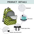 thumbnail image 4 of Yellow and Black Checkered Pattern Backpack for School, Cute School Bag with Adjustable Shoulder Straps and Padded Back, 13.4"x11"x4.7", 4 of 5