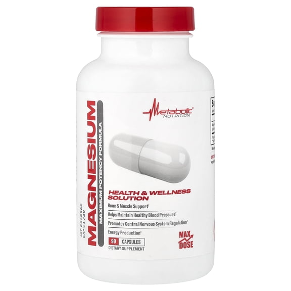 Metabolic Nutrition Magnesium, 90 Capsules (650 mg per Capsule)