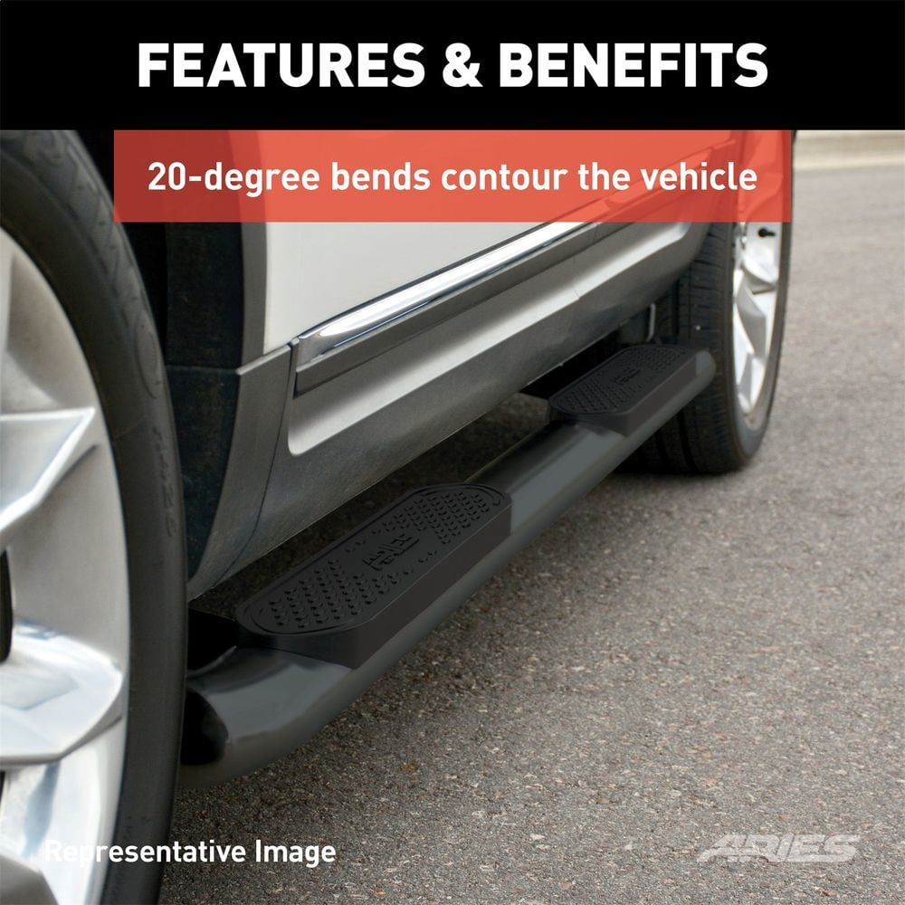 ARIES S225039 4-Inch Oval Black Steel Nerf Bars, Select Dodge, Ram 1500, 2500, 3500