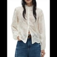 thumbnail image 2 of Camisa Bordada con Botones para Mujer, Blusa Informal de Larga Albaricoque XXL, 2 of 9