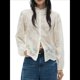 thumbnail image 2 of Camisa Bordada con Botones para Mujer, Blusa Informal de Larga Albaricoque XXL, 2 of 9