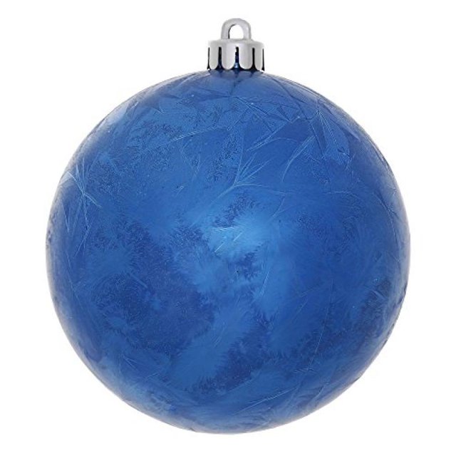 Vickerman 6" Blue Crackle Ball Christmas Ornament 4 per Bag