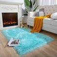 thumbnail image 4 of TWINNIS Super Soft Shaggy Faux fur Area Carpet for Home Decor,3'x5',Spy Blue, 4 of 7