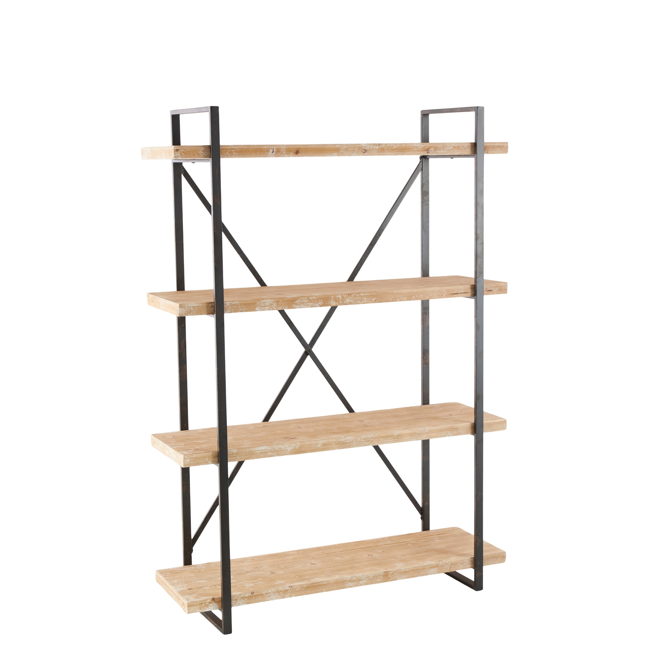 DecMode 47" x 67" Brown Wood 4-Tier Shelving Unit, 1-Piece