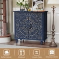 thumbnail image 3 of HLR 32" W Mid Century Modern Accent Cabinet with 2 Doors, Sideboard Buffet with Storage, Blue., 3 of 7