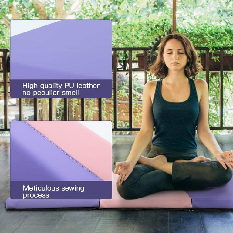 Gymnastics Mat 4x6x2 Foldable Exercise Mat with Handles Portable Tumbling Mat 2 Inch Thick Mixed Color Walmart