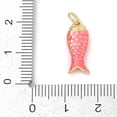 thumbnail image 3 of Brass Enamel Pendants with Jump Ring Fish Charms Long-Lasting Plated Lead Free & Cadmium Free Rack Plating Real 18K golden Plated Hot Pink 17.5x7x3.5mm Hole: 3.5mm, 3 of 3