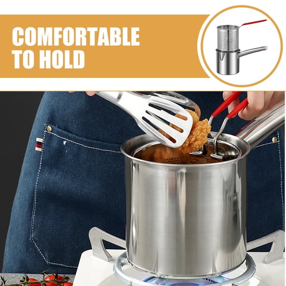 BESTYASH Electric Stainless Steel Deep Fryer with Oil Filter Basket for Home Cooking, Easy to Use, 1 Set
