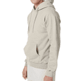 thumbnail image 3 of Hanes Men's Ultimate Cotton Hooded Sweatshirt, Long Sleeve Pullover Pocket Hoodie, Natural, 2XL, 3 of 5