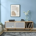 thumbnail image 2 of Media TV Stand Console Table, Brown Oak, Wood, Metal, Industrial Living Room Lounge Cafe Lobby Hospitality Restaurant, Modern Contemporary HB34581, 2 of 10
