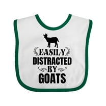 Inktastic Easily Distracted by Goats Boys or Girls Baby Bib