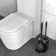 Toilet Plunger and Bowl Brush Combo for Bathroom Cleaning, Black, 2 Sets