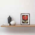 thumbnail image 2 of A Single Tulip Flower Batik Style Pattern Folk Art Artwork Framed Wall Art Print 9X7 Inch, 2 of 5