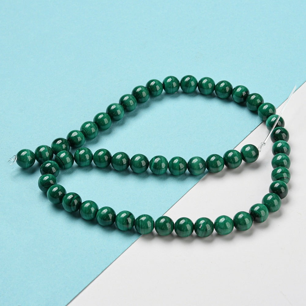 1strand Natural Malachite Beads Strands Round 8mm Hole: 1mm about 50pcs/strand 15.7 inch
