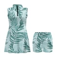 thumbnail image 3 of Yuyamidu Green Palm Leaf Tennis Golf Dress for Women with Built-in Shorts Womens Sleeveless Tennis Golf Dress Elegant Summer Outfits Elastic Workout Athletic Dresses Size XS, 3 of 7