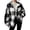 Black, variant on Fashion Plaid Botton Jackets for Womens 2024 Plus Size Straight Cardigan Button Pocket Coat