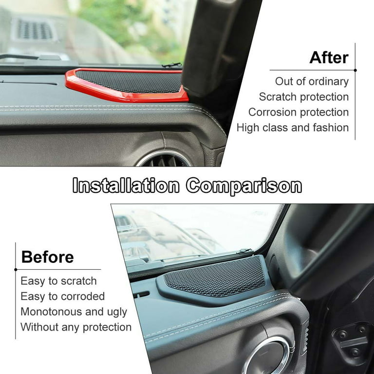 CheroCar Car a-Pillar Speaker Bezels Trim Cover ABS Interior