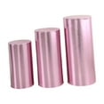 thumbnail image 3 of GUOOL 3Pcs Cylinder Plinth Stand Covers Plinth Stand Pillar Covers Cylinder Pedestal Covers for Birthday Party Thanksgiving Wedding pink, 3 of 9