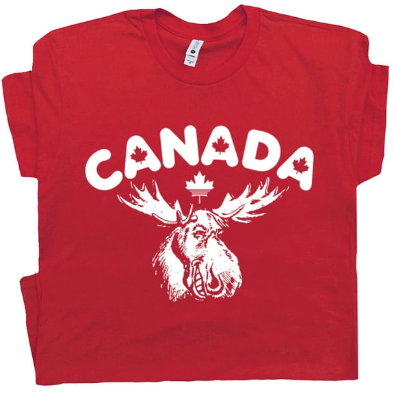 Canada Moose T Shirt Vintage Canada Shirts for Men Women Retro Maple Leafs Graphic Tee Canadian Flag