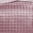 thumbnail image 4 of 3 Piece Queen Size Coverlet Set with Stitched Square Pattern, Pink - Saltoro Sherpi, 4 of 5