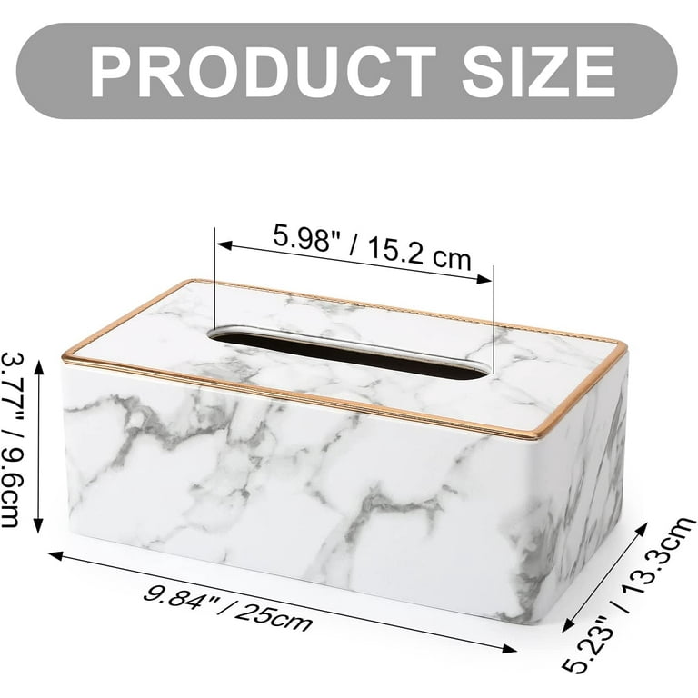 Bolt Blue Tissue Box Holder,Tissue Box Cover Rectangle, PU Leather Kleenex  Tissue Cube Boxes for Car Bathroom Office