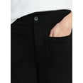 thumbnail image 3 of Time and Tru Women's Ponte Knit Patch Pocket Pants, 28" Inseam, Sizes 0-20, 3 of 6