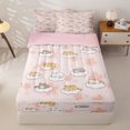 thumbnail image 2 of Manfei Funny Pet Zipper Twin Comforter Sets with Fitted Sheet and 2 Pillowcases, Kawaii Slepping Cat Zipper Bedding Set, Pink, Pink Reversible, 4pcs, 2 of 7