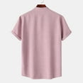 thumbnail image 4 of Miluxas Mens Henley Shirt Short Sleeve Basic Button-Down T-Shirt Solid Color Henley Shirt for Men Pink 8(M), 4 of 9