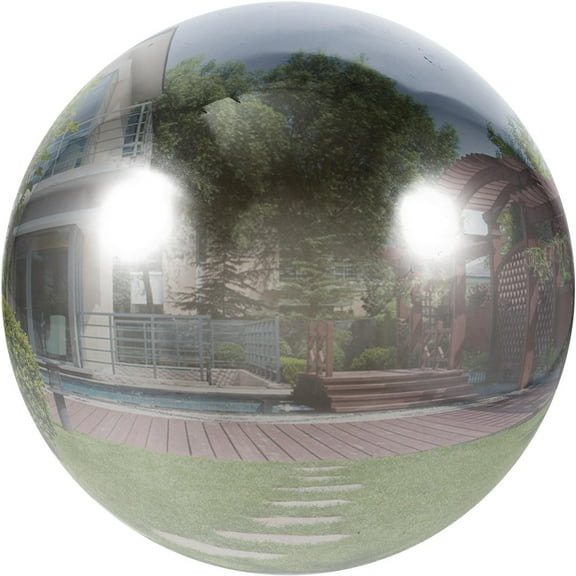 Milisten 1Pcs Silver Stainless Steel Gazing Globe Mirror Ball 9.8in for Garden Decorative Spheres