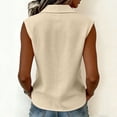 thumbnail image 5 of Axiiglly Shirts for Women, Lapel Button Up Sleeveless Casual Shirts Summer Solid Color Lightweight Tops S-3XL, 5 of 8