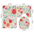 thumbnail image 3 of Pioneer Flower Floral Print Pattern Bathroom Rugs Sets 3 Piece,Toilet Cover Set,Absorbent Non Slip Bathroom Mats Sets with U-Shaped Contour Rug Toilet Rug Set, 3 of 5