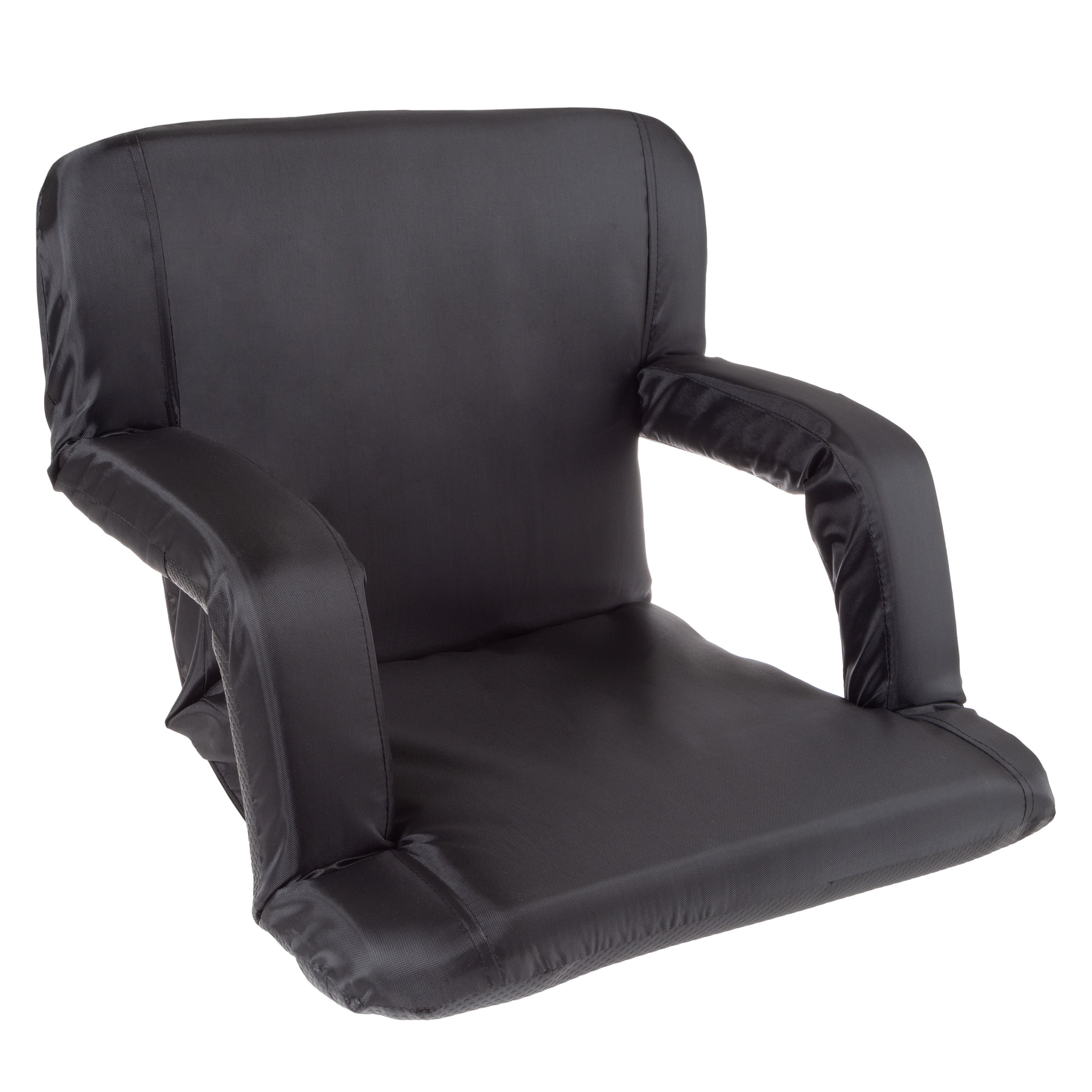 Stadium Seat Chair- Wide Bleacher Cushion with Padded Back Support, Armrests, 6 Reclining 