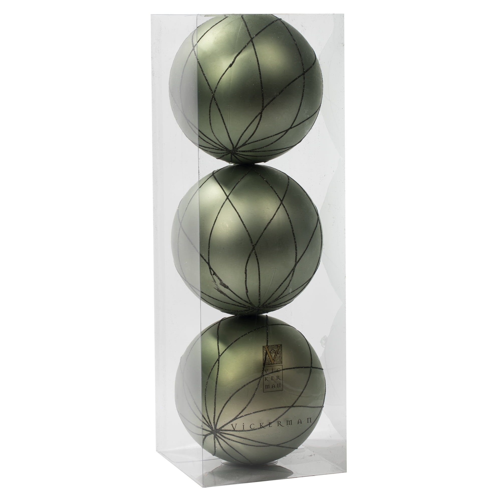 Vickerman 6" Wrought Iron Matt Glit Swirl Ball 3Bx