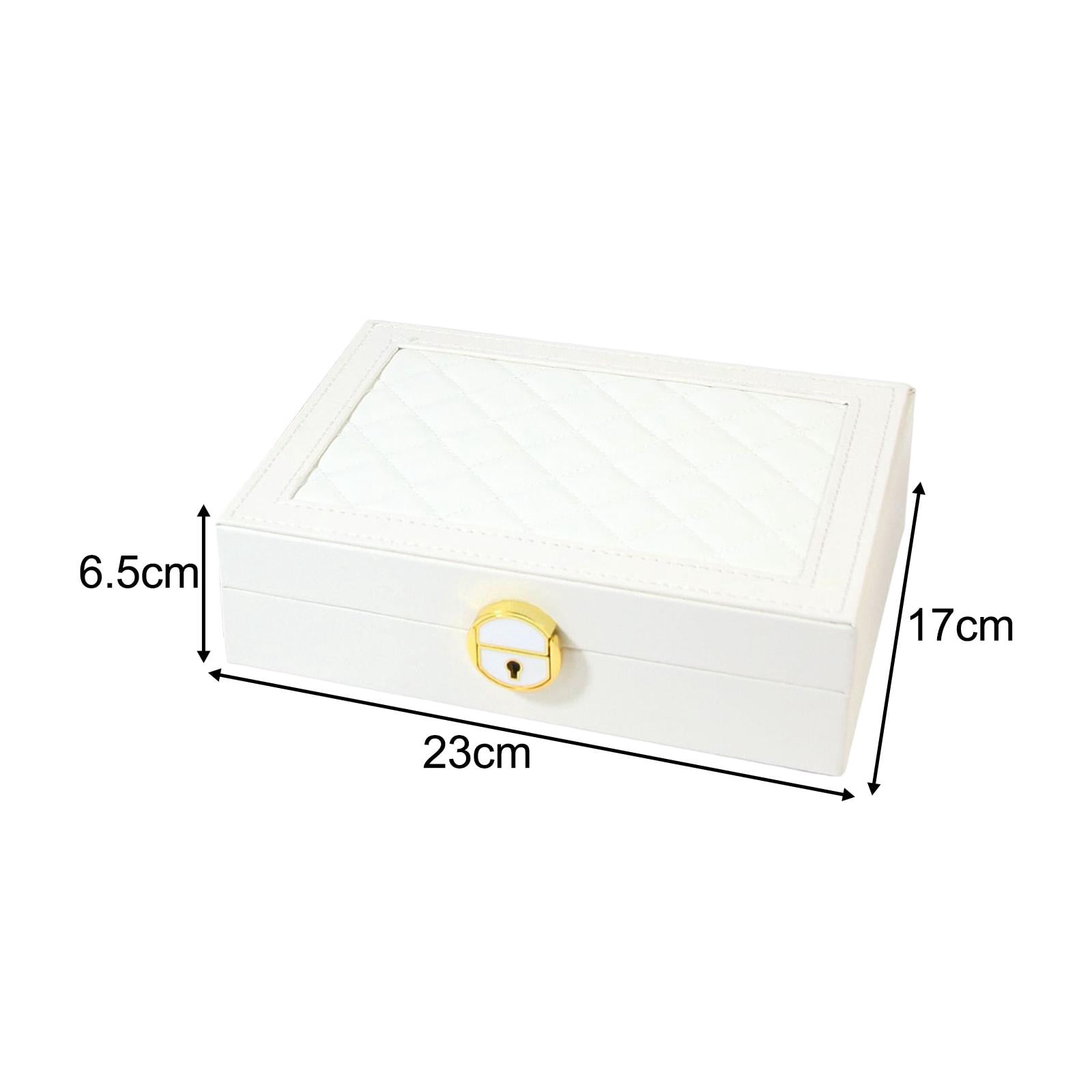 FVDPWYE Travel Jewelry Box Organizer Jewellery Storage Holder for Earrings Bracelets White
