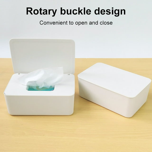 Boîte à Mouchoirs pour Bébé avec Couvercle, Distributeur de Papier, Contenant, Boîte de Rangement, Étui de Rangement pour Serviettes, Porte-Mouchoirs Antidérapant, Noir