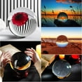 thumbnail image 4 of Qunbio 7.9" Clear Crystal Ball, 200mm Large Glass Sphere with Wood Stand for Home Decor and Gifts, 4 of 12