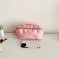 thumbnail image 3 of Bolso De Cosméticos Bolso de cosméticos de nailon para mujer, bolsas de maquillaje de color sólido, portátil para acampar (rosa), 3 of 8