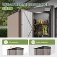 thumbnail image 6 of BaPiPro 8x6 ft Outdoor Metal Storage Shed, Lean-To Shed with Lockable Door, Garden Tool Shed for Patio, Backyards, Brown, 6 of 9