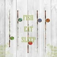 thumbnail image 2 of Lewis, Sheldon 20x20 Black Ornate Wood Framed with Double Matting Museum Art Print Titled - Fish Eat Sleep, 2 of 4