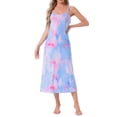 thumbnail image 1 of INSPIRAR CHIC Vestidos de Noche para Mujeres Sin Mangas con Tirantes Espagueti Cuello Redondo Primavera Verano Vestido de Dormir M Azul Rosa, 1 of 6
