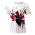 thumbnail image 4 of Mens Workout Shirt Maple Leaf Graphic Print Short Sleeve Crew Neck Mens New Clothing,White,XL, 4 of 4