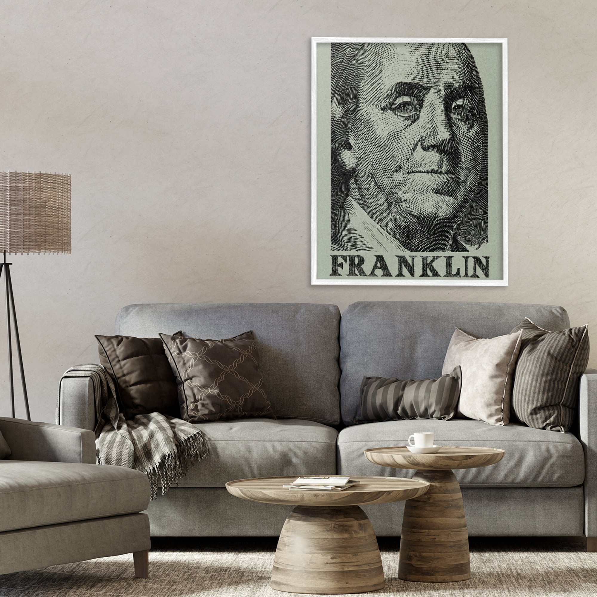 Stupell Industries Franklin's Influence Portrait White Framed Giclee Art, design by Svetlana Aleynikova
