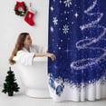 thumbnail image 5 of Dark Blue Christmas Bathroom Shower Curtain Shiny Star Xmas Tree Balls Snowflakes Waterproof Washable Shower Curtains for Bathtub Bath Decor with Grommets and Hook 54 X 78 Inch, 5 of 8