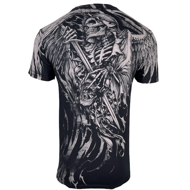 T-shirt Biker T-shirt Uomo By AFFLICTION AXE SLINGER - Stile Biker E MMA, 100% Cotone XTREME COUTURE