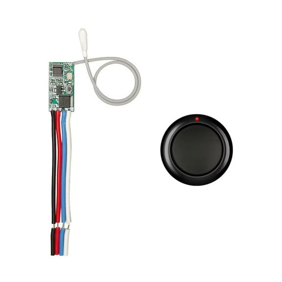433MHz Remote Control Switch, Wireless Mini Relay for DC 3.6V-24V Devices Black,1 x 433MHz Remote Control Switch kit,Black