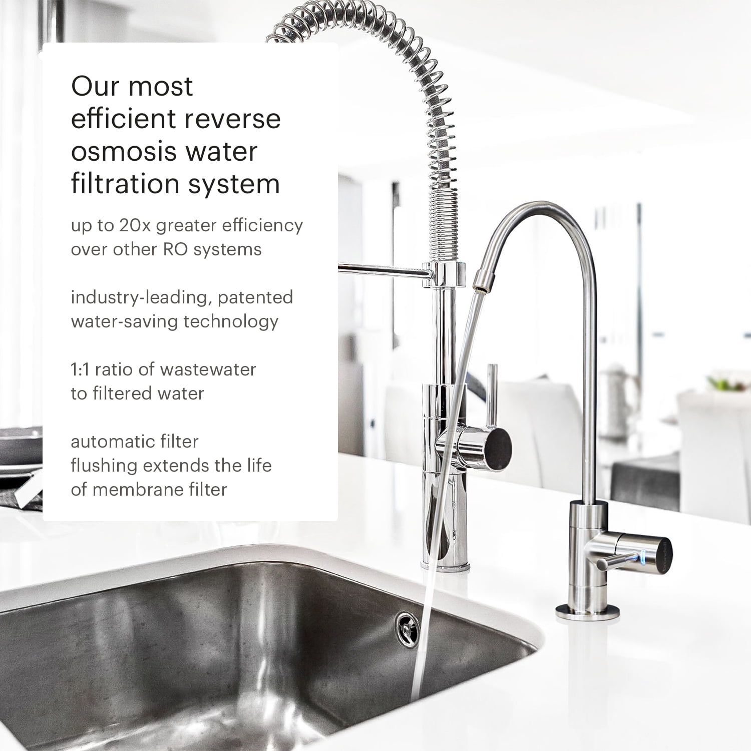 Brondell H2O+ Capella RC250 Reverse Osmosis Super Eco-Efficient Water Filtration System