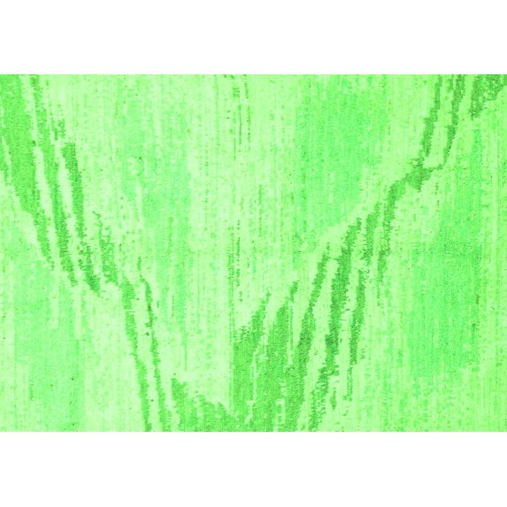 Ahgly Company Indoor Rectangle Solid Green Modern Area Rugs, 7' x 9'