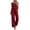 Wine, variant on Women's Jumpsuit All Season wide leg drawstring waist with pockets soft fabric lightweight and breathable fabric Purple S