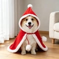 thumbnail image 5 of Tdxkok Red Christmas Pet Cape with Hood and Two Furry Balls Costume for Cats and Dogs Holiday Party Dress Up, 5 of 7