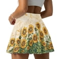 thumbnail image 4 of Yuyamidu Sunflowers Women's Tennis Golf Skirts Music Note Athletic Skort with Shorts High Waisted Mini Summer Workout Running Skorts with Pockets Size S, 4 of 7